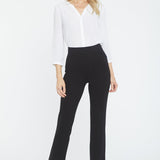 Pull-On Straight Crop Pants - Black