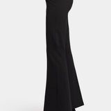 Pull-On Flared Trouser Pants - Black