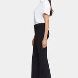 Pull-On Flared Ankle Trouser Pants - Black
