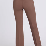 Pull-On Flared Ankle Trouser Pants - Deep Taupe