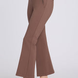 Pull-On Flared Ankle Trouser Pants - Deep Taupe