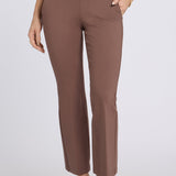 Pull-On Flared Ankle Trouser Pants - Deep Taupe