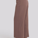 Wide Leg Ankle Trouser Pants - Deep Taupe