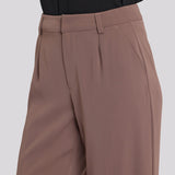 Wide Leg Ankle Trouser Pants - Deep Taupe