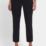 Easy-Fit Ankle Trouser Pants - Black