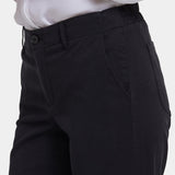 Easy-Fit Ankle Trouser Pants - Black