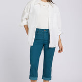 Marilyn Straight Crop Jeans - Blue Lake