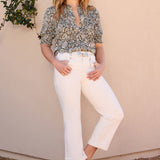 Bailey Relaxed Straight Crop Jeans - Vintage White