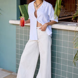 Nova Super Wide Leg Jeans - Vintage White