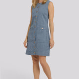 Sleeveless Denim Utility Dress - Malaga Stripe