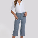 Coco Relaxed Wide Leg Crop Jeans - Malaga Stripe