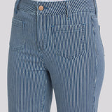 Coco Relaxed Wide Leg Crop Jeans - Malaga Stripe