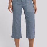 Coco Relaxed Wide Leg Crop Jeans - Malaga Stripe