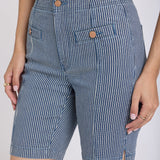 Ella Denim Shorts - Malaga Stripe