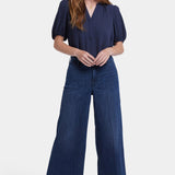Mona Wide Leg Trouser Ankle Jeans - Ibiza Blues