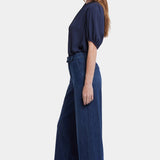 Mona Wide Leg Trouser Ankle Jeans - Ibiza Blues