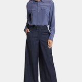 Mona Wide Leg Trouser Ankle Jeans - Lightweight Rinse