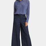 Mona Wide Leg Trouser Ankle Jeans - Lightweight Rinse