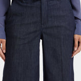 Mona Wide Leg Trouser Ankle Jeans - Lightweight Rinse