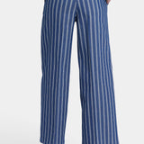Mona Wide Leg Trouser Ankle Jeans - Huelva Stripe