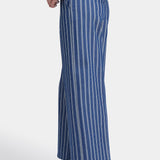 Mona Wide Leg Trouser Ankle Jeans - Huelva Stripe
