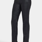 Python Coated Marilyn Straight Jeans - Black Coated Python
