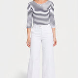 Mona Wide Leg Trouser Ankle Jeans  - Optic White