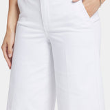 Mona Wide Leg Trouser Ankle Jeans  - Optic White