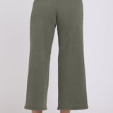 Mona Wide Leg Trouser Ankle Jeans  - Desert Green