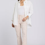Billie Mini Bootcut Ankle Jeans - Snow Leopard