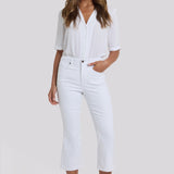 Monica Kick Flare Crop Jeans - Optic White