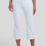 Monica Kick Flare Crop Jeans - Optic White