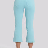 Monica Kick Flare Crop Jeans - Aqua Haze