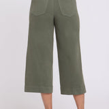Brigitte Wide Leg Capri Jeans - Desert Green