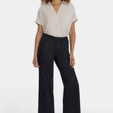 Teresa Wide Leg Ankle Jeans - Black