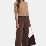 Teresa Wide Leg Ankle Jeans - Coffee Bean