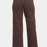 Teresa Wide Leg Ankle Jeans - Coffee Bean