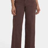 Teresa Wide Leg Ankle Jeans - Coffee Bean