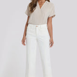 Teresa Wide Leg Ankle Jeans - Vintage White