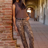 Marilyn Straight Ankle Jeans - Savanna Leopard