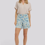 Berkyn Relaxed Denim Shorts - Blue Blooms