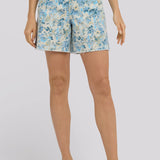 Berkyn Relaxed Denim Shorts - Blue Blooms