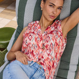 Sleeveless Pintuck Blouse - Mojave Mirage