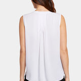 Sleeveless Pintuck Blouse - Optic White