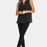 Sleeveless Pintuck Blouse - Black