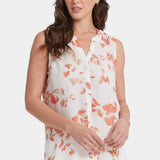 Sleeveless Pintuck Blouse  - Aurora