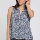 Sleeveless Pintuck Blouse - Aria Arabesque