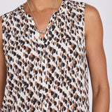 Sleeveless Pintuck Blouse - Geo Gala