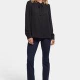 Tie-Neck Blouse - Black