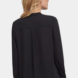 Tie-Neck Blouse - Black